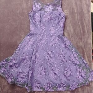 Elegant Purple Floral Women's Wedding Dress